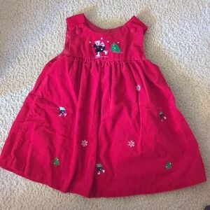 Vintage Inspired Red Corduroy Christmas Dress Size 18 Months